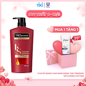 Dầu Gội Tresemmé Keratin Smooth Tinh Dầu Argan Và Keratin Vào Nếp Suôn Mượt (850g)