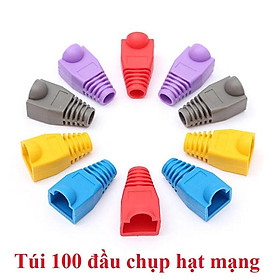 Mua  Mã ELHA9 giảm 15% đơn 50K  Túi 100 đầu chụp dây mạng Cat5 có móc gài (Xanh)