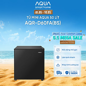 [DAILY] Tủ lạnh Aqua 50 lít AQR-D60FA(BS) - Freeship toàn quốc - Hàng chính hãng