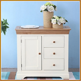 Mua Tủ 3 ngăn kéo 1 cánh mở Tundo kiểu đứng màu trắng phối 100 x 48 x 80 cm
