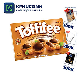 Giao Nhanh HCM Kẹo caramen mềm phủ sô-cô-la nhân hạt dẻ Toffifee 125g