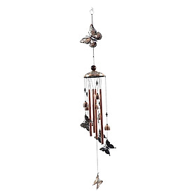 Outdoor Hanging Wind Chime Butterfly Wind Chime Bells 4 Tube Decorative