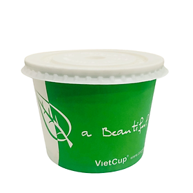 Mua Set 100 bát giấy và nắp bát 12oz - 360ml đựng cháo dùng một lần