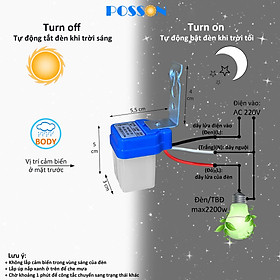 Công tắc cảm ứng ánh sáng cảm biến as thông minh tự động bật tắt giúp tiết kiệm điện AC220v 10A SS-LS