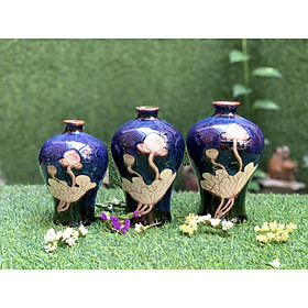 Mua Set lọ hoa men hỏa biến xanh dáng đùi dế