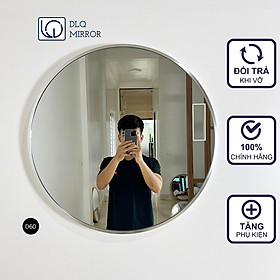 Mua Gương Tròn Viền Trắng D60 Treo Tường DLQ MIRROR Chất Liệu Nhôm Sơn Tĩnh Điện Cao Cấp