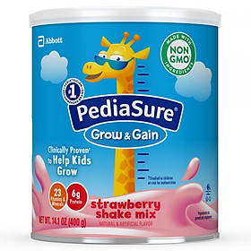 Sữa bột Pediasure Grow and Gain Strawberry Shake Mix 400gr nhập Mỹ