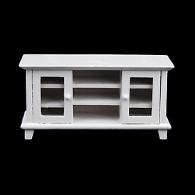 1/12 Scale Dollhouse Miniature Wooden TV Cabinet-White