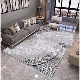 Mua Thảm trải sàn Bali 5D 1m6x2m3 mẫu lông vũ ghi
