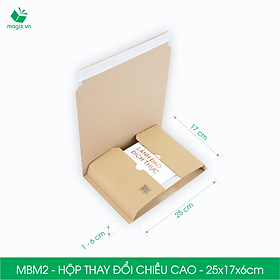MBM2 - 25x17x6cm - Combo 60 Hộp carton thay đổi chiều cao - Thùng carton đóng hàng