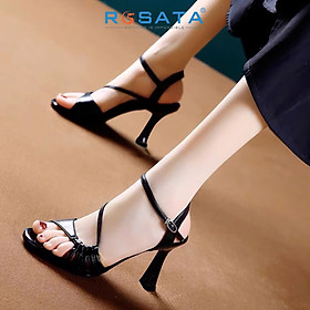 Sandal nữ quai sau, gót nhọn ROSATA RO703 -6p- Đen, Trắng - BKSTORE