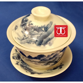 Mua BỘ CHÉN NƯỚC VẼ SƠN THUỶ CAO 9CM ĐK CHÉN 9CM