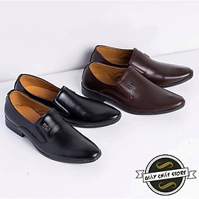 Giày tây nam da mềm cao cấp 2 màu { màu nâu + đen } , đế khâu siêu bền, sang trọng lịch lãm , phong cách