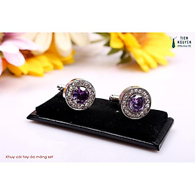 Khuy măng sét - Cufflinks đính đá cao cấp tăng kèm hộp nhỏ