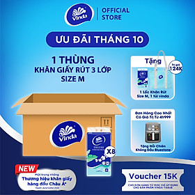Khăn giấy rút cao cấp Vinda Deluxe 3 lớp 90 tờ size M (5 Gói)