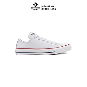 Giày Converse màu trắng sneakers cổ thấp unisex Chuck Taylor All Star Leather- 132173C