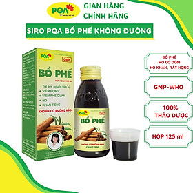 Bổ Phế Không Đường PQA Hỗ Trợ Giảm Ho, Đau Rát Họng Và Khản Tiếng Hộp 125ml