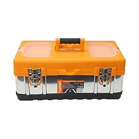 Hộp Đựng Dụng Cụ, Hộp Đựng Đồ Nghề Đa Năng Cỡ Lớn Nhựa ABS HARDEN 520226 - Siêu Chịu Lực, Siêu Dày - Thân Hộp Bọc Inox, Khóa Kim Loại, Bề Mặt Nhẵn Mịn, Chống Xước, Chống Ăn Mòn - 41x21x18cm - Hàng Chính Hãng