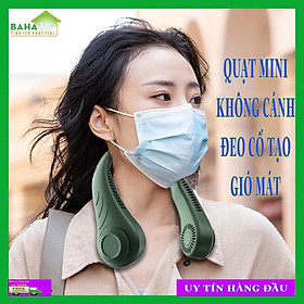 QUẠT MINI KHÔNG CÁNH ĐEO CỔ TẠO GIÓ MÁT dùng cho cả trong nhà và các hoạt động ngoài trời, văn phòng, tàu điện