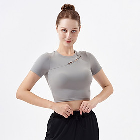 Áo Croptop Tập Yoga Gym Hibi Sports Cr826, Kiểu Phối Chéo , Kèm Mút Ngực