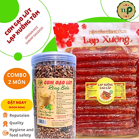 LẠP XƯỞNG TÔM BỊCH 500G VÀ CƠM GẠO LỨT RONG BIỂN HŨ 250G TÂN LỘC PHÁT