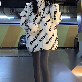 Hình ảnh Áo khoác lông nữ dáng rộng thời trang ulzzang Hàn Quốc - Hàng cao cấp