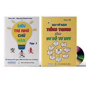 Sách - Combo 2 sách Siêu trí nhớ chữ hán tập 1 và Học tiếng trung bằng sơ