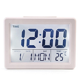 Manufacturer Sales large screen perpetual calendar with temperature electronic alarm clock led backlight display voice-controlled electronic clock