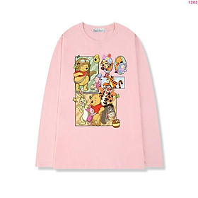 Áo thun tay dài form rộng unisex freesize nam nữ hoạt hình Winnie the Pooh gấu Pooh