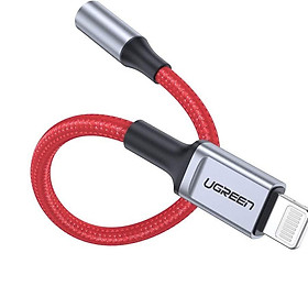 Mua Ugreen UG70507US322TK 7cm có chipset MFI màu đỏ lightning sang 3.5mm - HÀNG CHÍNH HÃNG