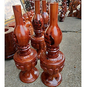 Cặp đèn dầu gỗ hương - Kích thước:  30cm