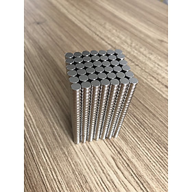 Bộ 100 viên nam châm đất hiếm 6x3mm mạ Niken (từ tính cực mạnh)