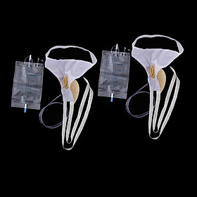 Reuseable Men Urinal Pee Holder Bag Collector Incontinent Aid, Spillproof 2Pcs