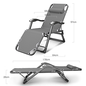 Mua Ghế xếp kiêm giường có lăn tay massage tặng nệm nằm ngủ 68x178cm