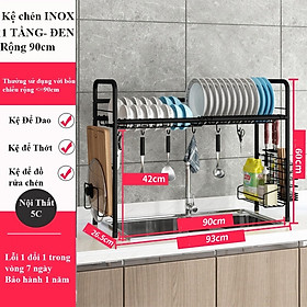 Kệ chén có nắp đậy đa năng 2 tầng chất liệu thép carbon, Tủ nhà bếp thông minh chống bụi tiết kiệm không gian