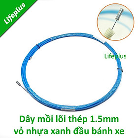 Mua Dây mồi luồn ống lõi thép 1.2 ly vỏ xanh đầu bánh xe