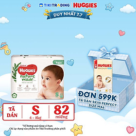 Tã Dán Siêu Cao Cấp Huggies Platinum Naturemade S82 (82 Miếng)