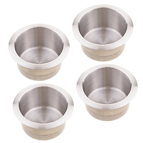 Set 4 Đế Giữ Cốc Nước Trên Tàu Thuyền Bằng Thép Không Gỉ (85x55mm)