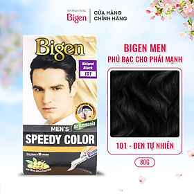 Thuốc nhuộm phủ bạc Bigen Men dành cho nam, nhuộm tóc bạc hoàn toàn, mùi dễ chịu, tiện lợi 80ml dạng kem - BMS 101 Đen Tự Nhiên