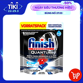 Viên Rửa Chén Bát Finish Quantum Ultimate Túi 60 Viên - Nhập khẩu từ Đức