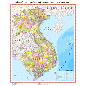 Giao thông Việt Nam - Lào - Cam Pu Chia khổ A0 (84x105cm)