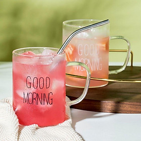 Mua Cốc Thủy Tinh Good Moring Trụ có Quai Cầm Uống Sữa  Nước Ép  Cà phê 400ML
