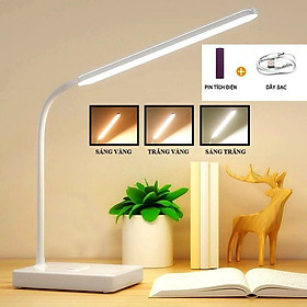 Mua Đèn bàn Tích Điện 3 màu ánh sáng - Đèn Led  đèn đọc sách  đèn học  làm việc