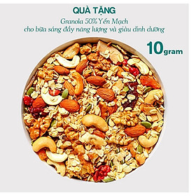 Hạt ăn kiêng granola ngũ cốc ăn kiêng giảm cân không đường nhiều yến mạch premium hộp 500g từ Nông Sản Giọt Nắng