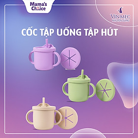 Cốc Tập Uống Mama's Choice 2023, Thiết Kế Thông Minh Với Ống Hút, Tay Cầm Chắc Chắn và Vạch Chia Dung Tích