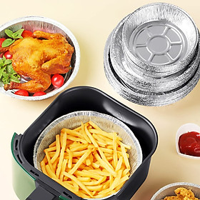 Mua Sét 50 chiếc khay giấy bạc lót nồi chiên không dầu cho nồi từ 8-11 lít HM-K233