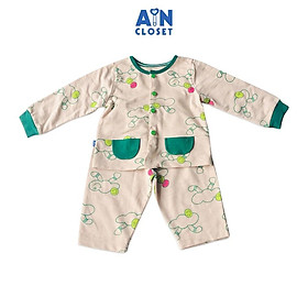 Bộ quần áo dài unisex họa tiết Mây xanh xám thun cotton - AICDBT9SOJV1 - AIN Closet