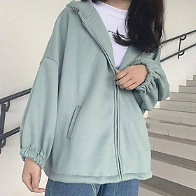  Áo khoác nỉ unisex form rộng Nỉ Trơn nam nữ phong cách ulzzang Wind