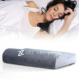 Gối Ngủ Cao Su Non Hình Cong ZURI PILLOW - GDH01 (Có Vỏ Nhung Và Vải), Chống Ngáy Ngủ, Đau Cổ, Đau Vai Gáy