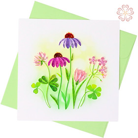 Thiệp Giấy Xoắn Hoa Nghệ Thuật - size 15x15cm